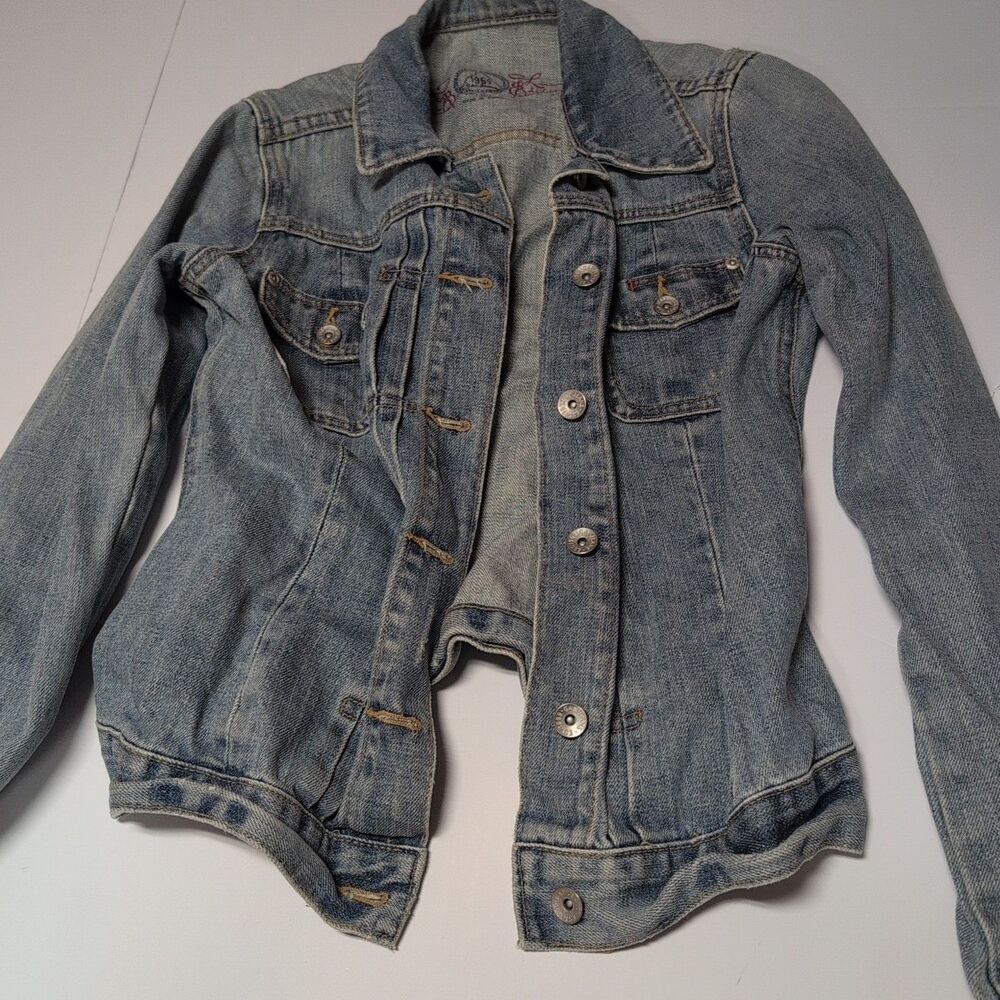 Gap Jean Denim Jacket Womens Blue‎ Size Medium Stretch Medium Wash Button